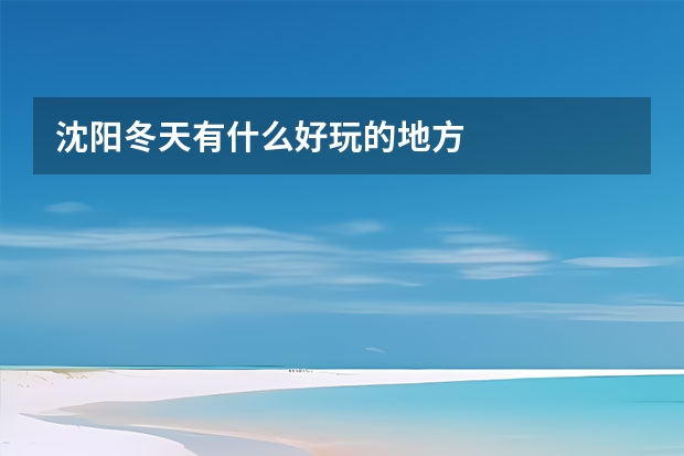 沈阳冬天有什么好玩的地方