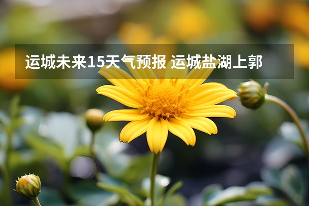 运城未来15天气预报 运城盐湖上郭天气预报15天