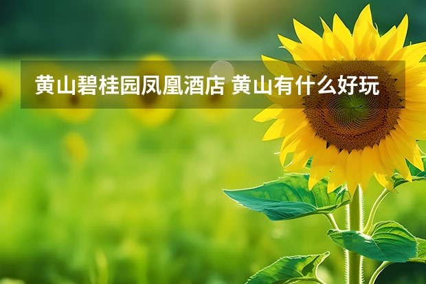 黄山碧桂园凤凰酒店 黄山有什么好玩的景点介绍(黄山哪几个景点好玩)