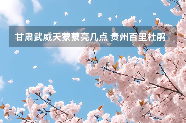 甘肃武威天蒙蒙亮几点 贵州百里杜鹃天气15天查询