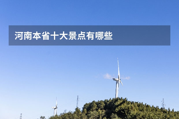 河南本省十大景点有哪些