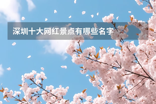 深圳十大网红景点有哪些名字