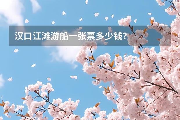 汉口江滩游船一张票多少钱？