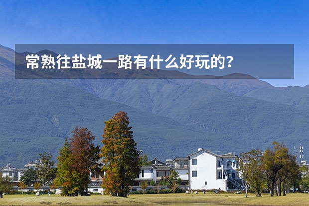 常熟往盐城一路有什么好玩的？