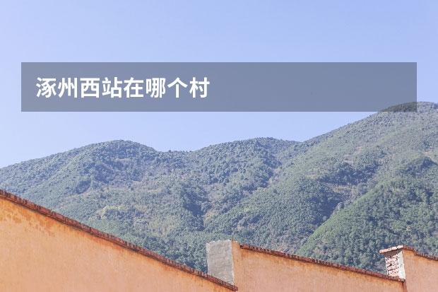 涿州西站在哪个村