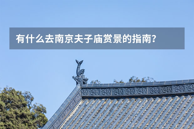 有什么去南京夫子庙赏景的指南？